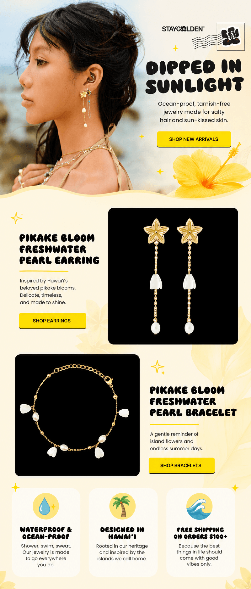 Example welcome email made with MailPanda for Stay Golden Hawaii